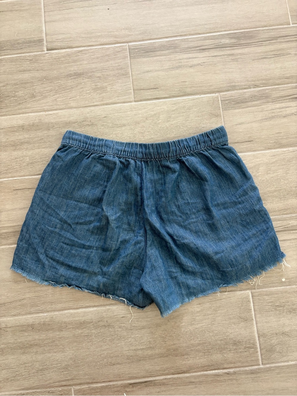Madewell Linen / Cotton Blend Chambray Drawstring Pull On Shorts - Small - Picture 3 of 4
